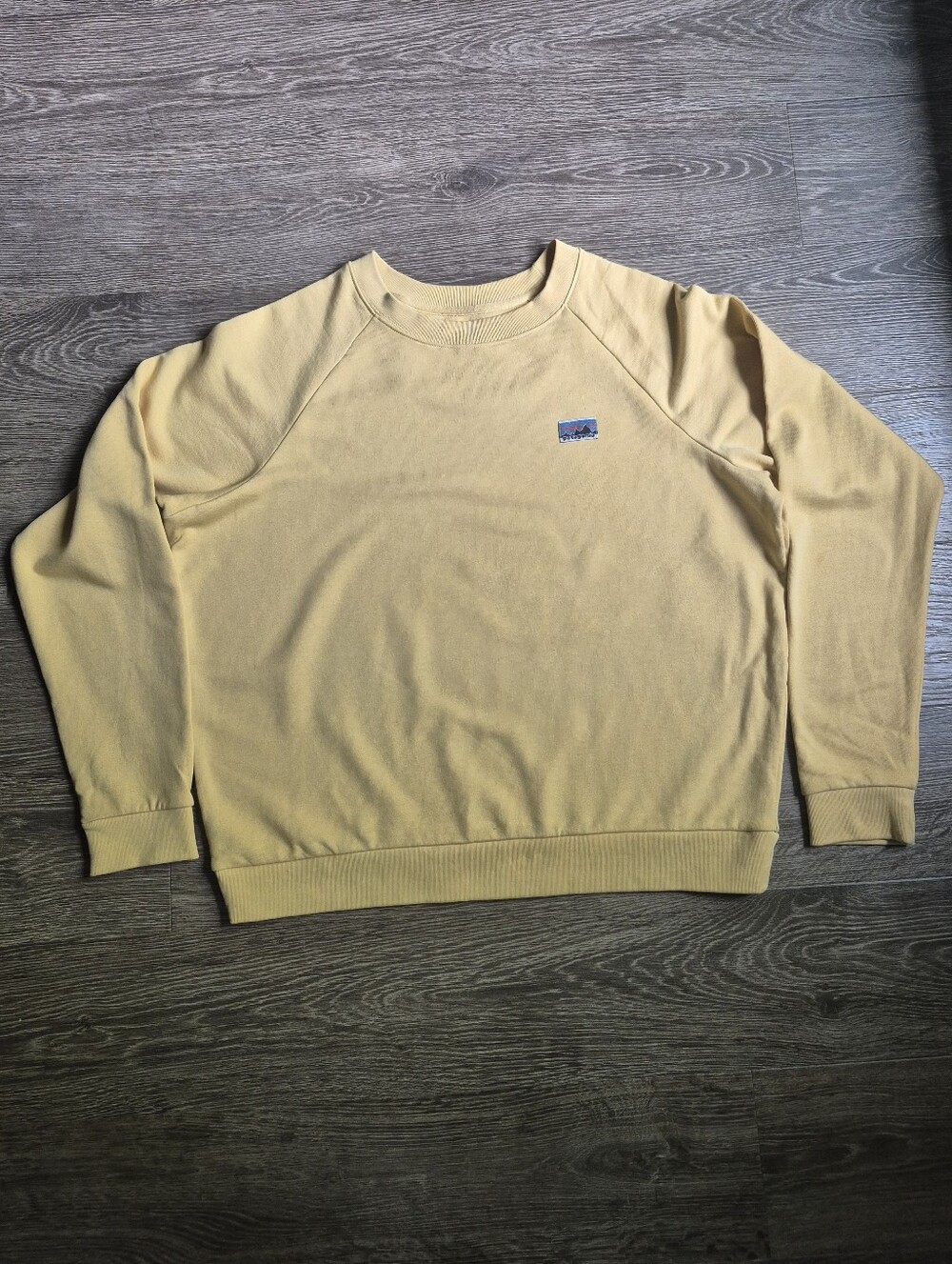 Patagonia Muted Yellow Crewneck Sweatshirt Organic Cotton Medium M
